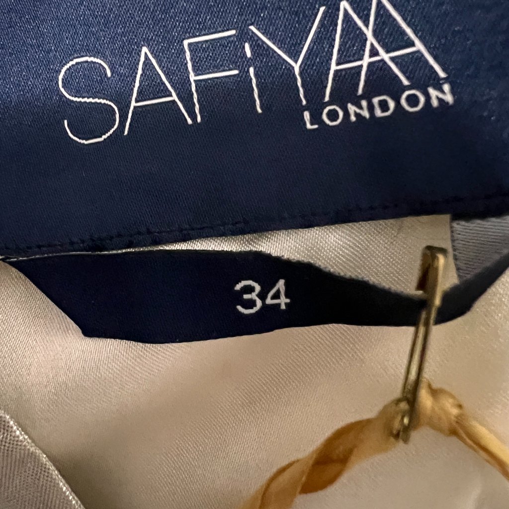 Safiyaa London Size 2 Fr 34 Cream Silk Jacket Nwt Coat — image 3 of 6